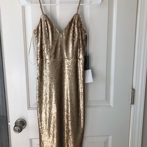 Lulus A Moment Like This Gold Sequin Bodycon XS